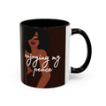 Enjoying My Peace Ceramic Mug — Afro Woman Art (11oz)