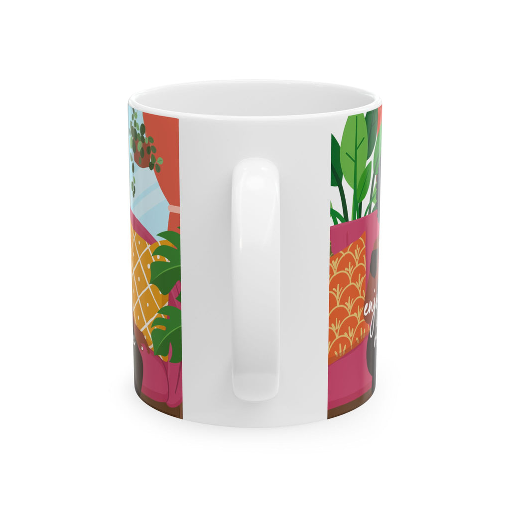 Enjoying My Peace Ceramic Mug — Inspirational Morning Coffee Cup