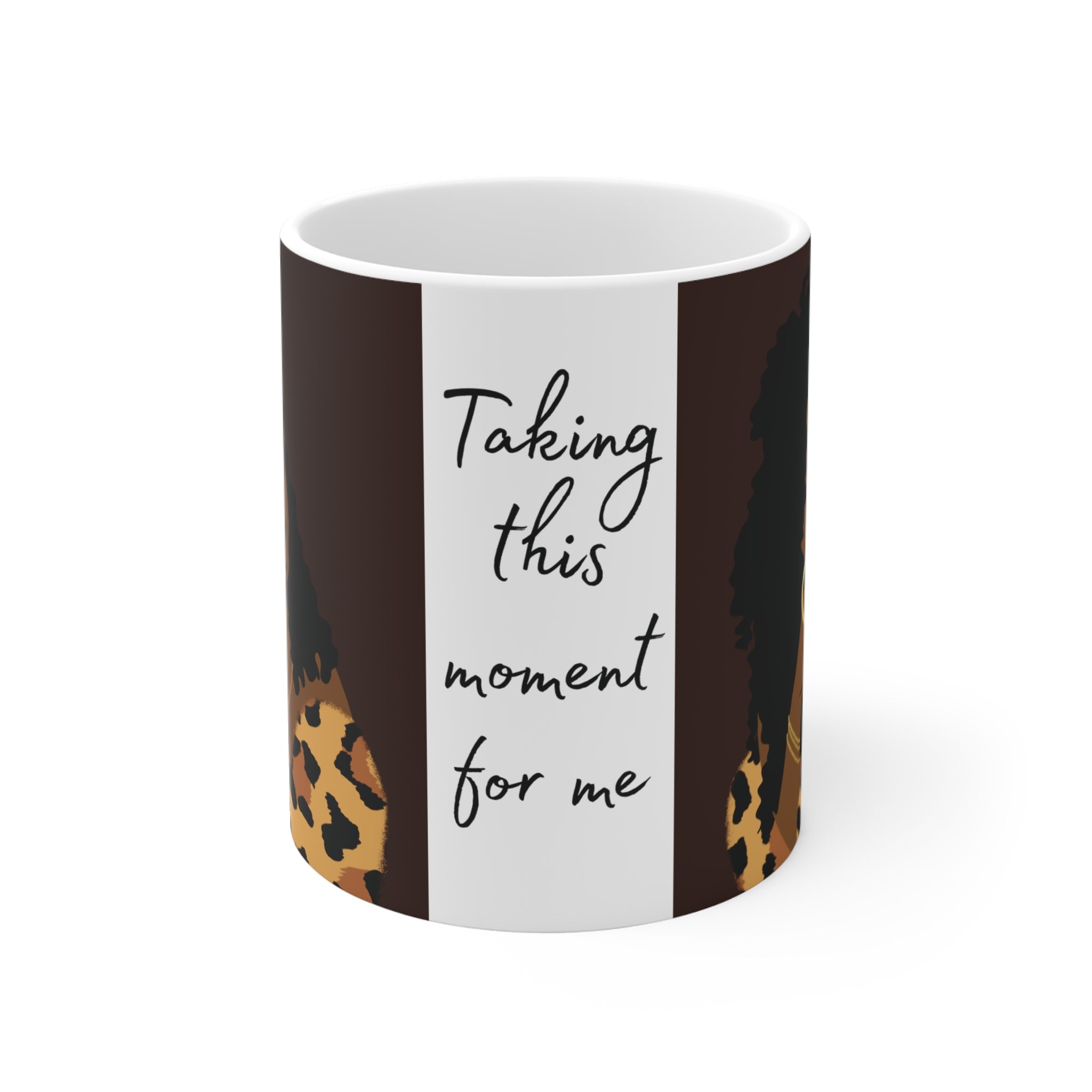 Taking This Moment For Me Mug — Self-Care Leopard Print Coffee Cup