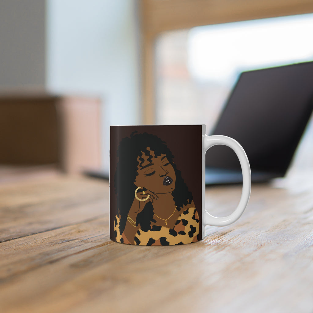 Taking This Moment For Me Mug — Self-Care Leopard Print Coffee Cup