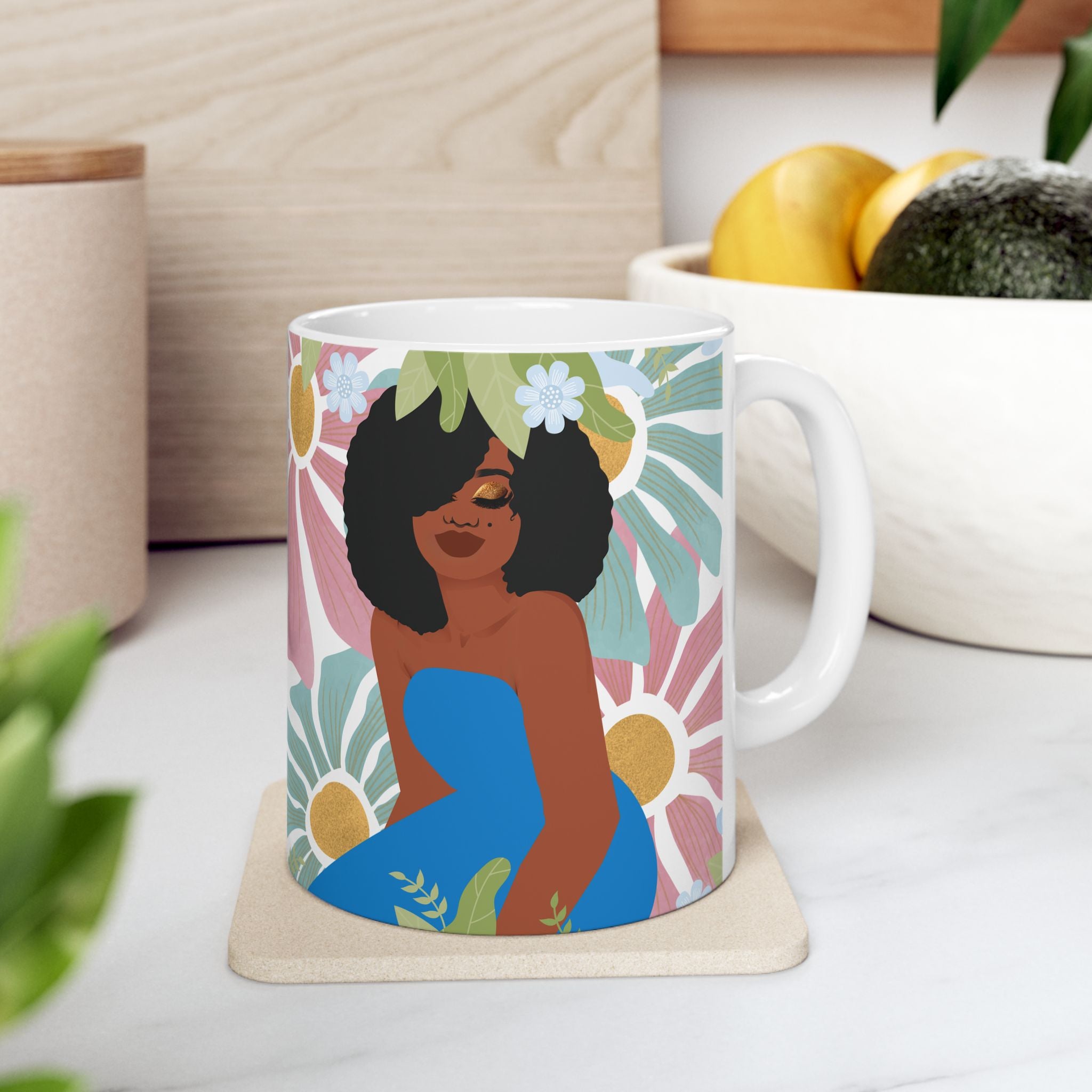My Floral Afro – Empowering Boho Coffee Cup (11oz & 15oz)
