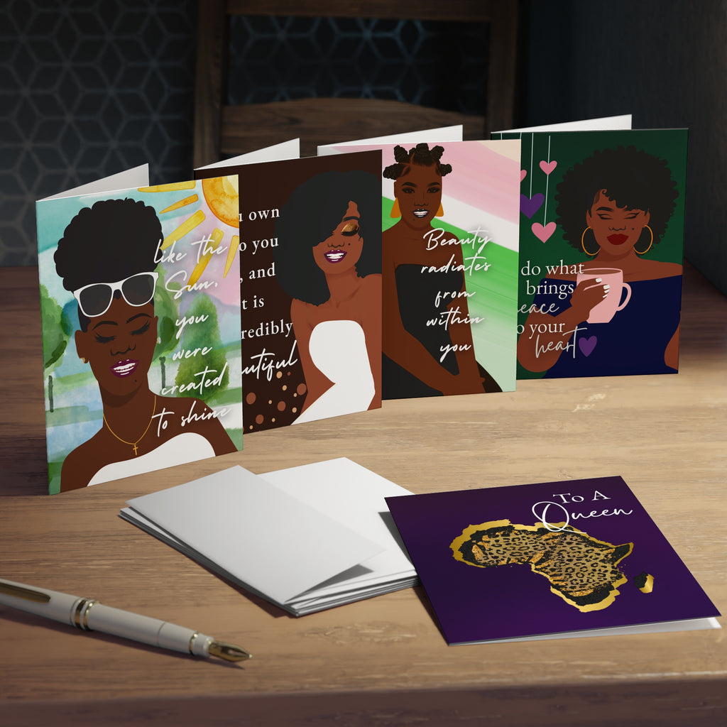 Empowerment Greeting Cards — 5-Pack Inspirational Black Women Designs