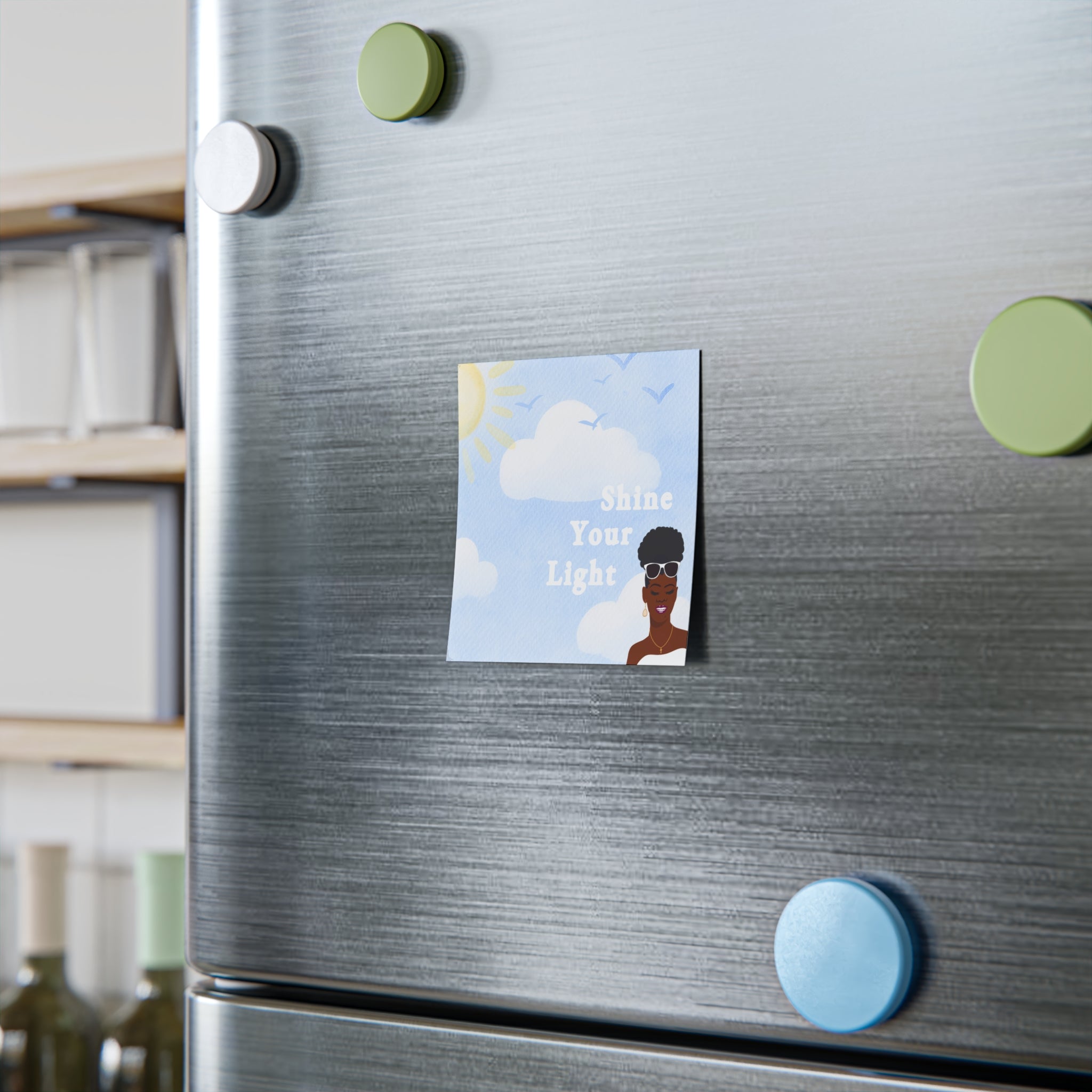 Shine Your Light Post-it Notes — Inspirational Sticky Notes with Sunny Clouds Design