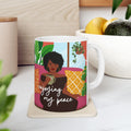 Enjoying My Peace Ceramic Mug — Inspirational Morning Coffee Cup