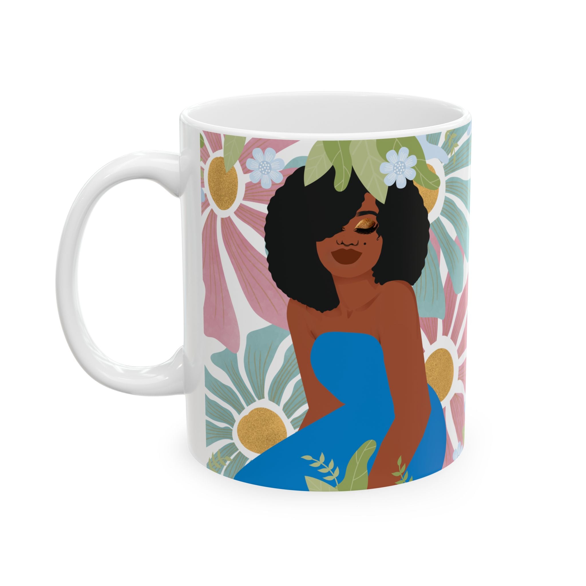 My Floral Afro – Empowering Boho Coffee Cup (11oz & 15oz)